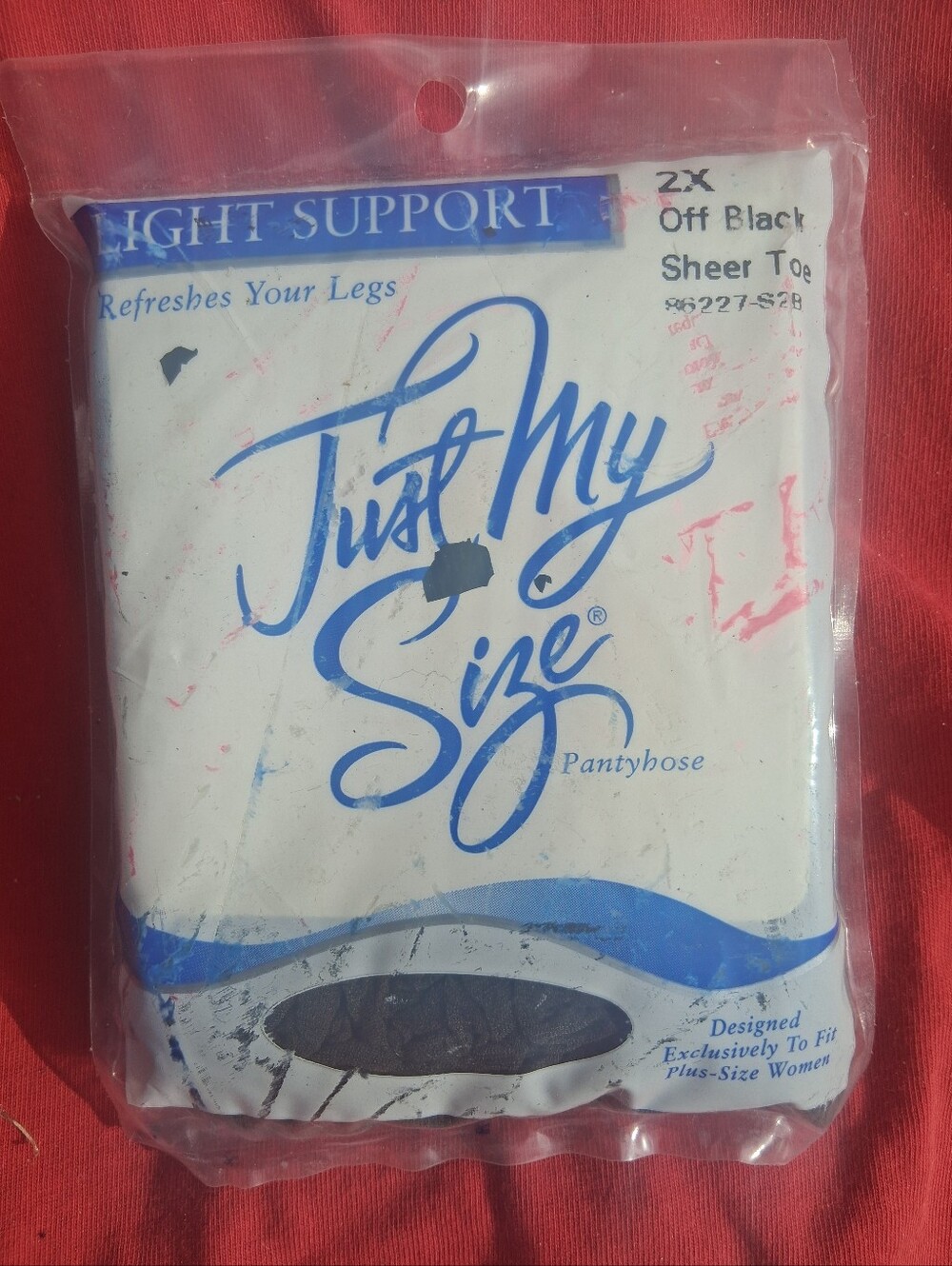 Just My Size Sheer Vintage Pantyhose - Off Black